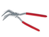 <p>Special tinsmith seaming pliers, bending angle: 45°. Forged, with box joint, mouth and jaws quenched and tempered, slightly rounded edges, red plastic coated handle, Material: C45 carbon steel</p>