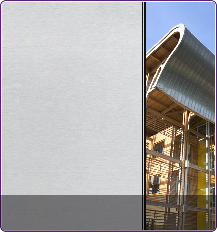 šviesiai pilkos spalvos VMZINC cinko skardos stogui tekstūra ir neįprastas stogas padengtas šia skarda